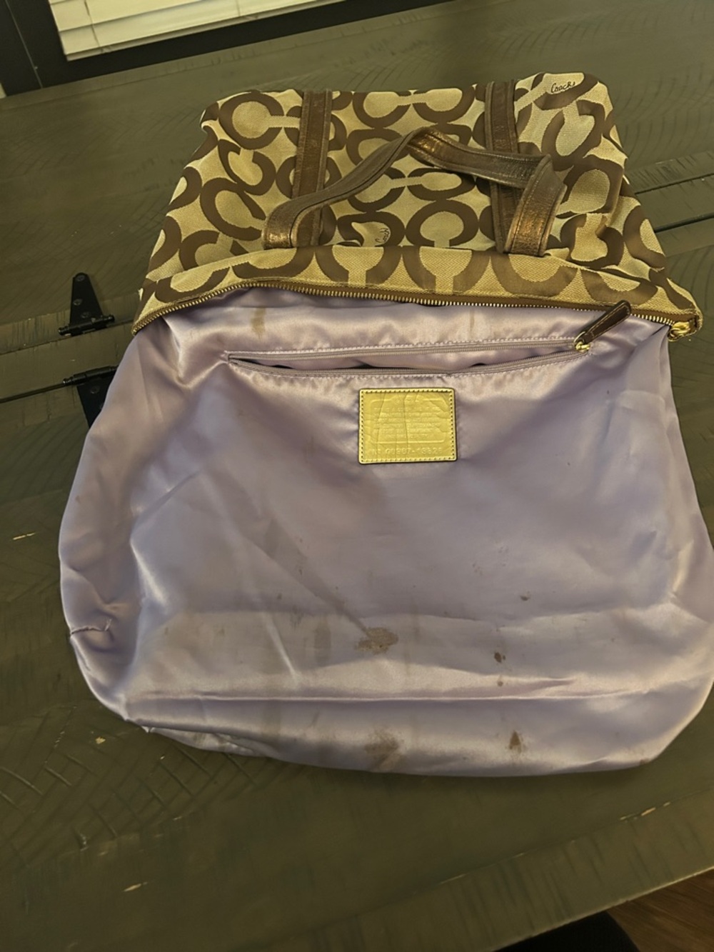 Coach Poppy Signature Op Art Glam Tote bag in Khaki Bronze No. G0967-13826 - Picture 3 of 6